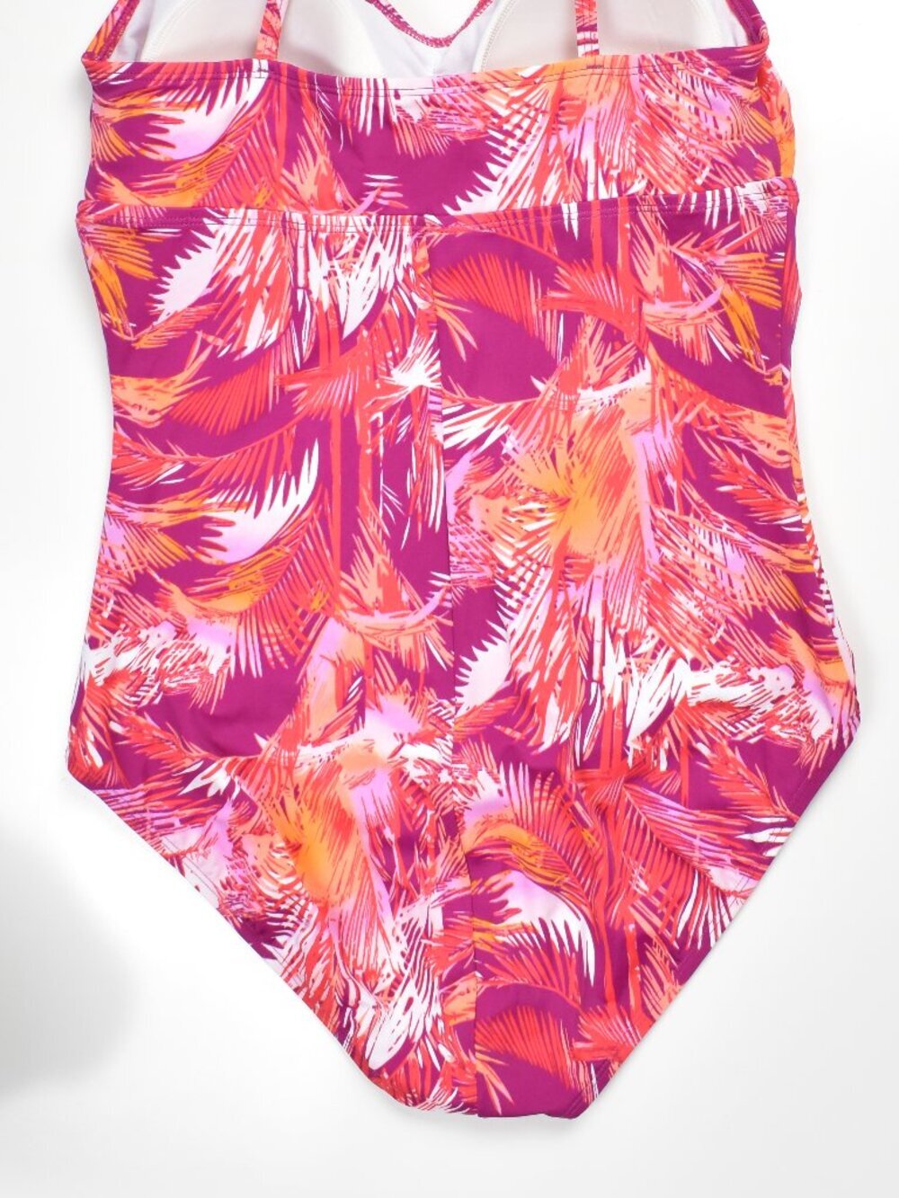 Jantzen Tropical Ruched V-neck One-Piece Swimsuit - 14 - Picture 5 of 8